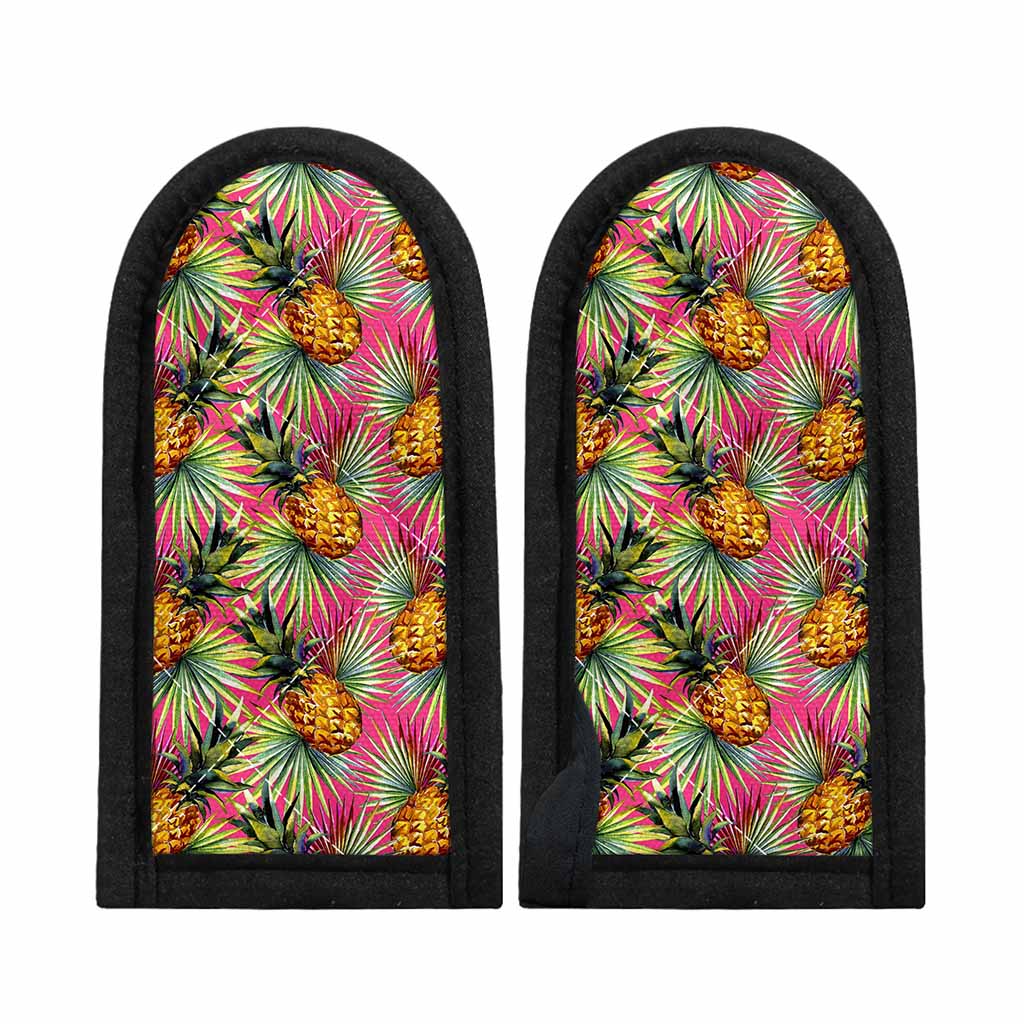 Pink Watercolor Pineapple Pattern Print Skillet Handle Cover