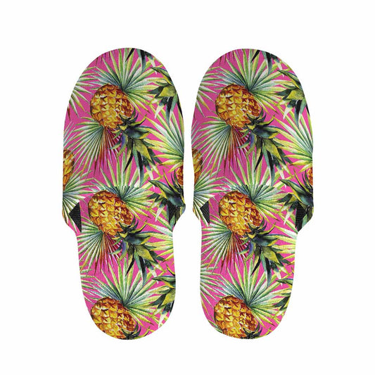 Pink Watercolor Pineapple Pattern Print Slippers