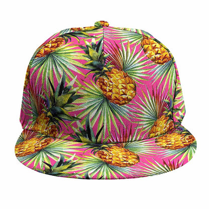 Pink Watercolor Pineapple Pattern Print Snapback Cap