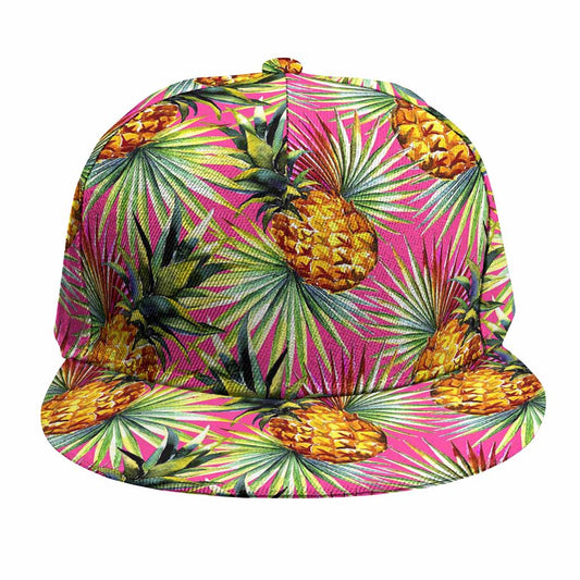 Pink Watercolor Pineapple Pattern Print Snapback Cap