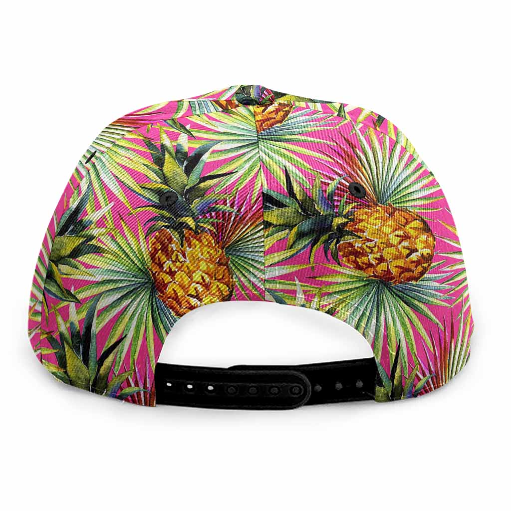 Pink Watercolor Pineapple Pattern Print Snapback Cap