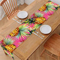Pink Watercolor Pineapple Pattern Print Table Runner