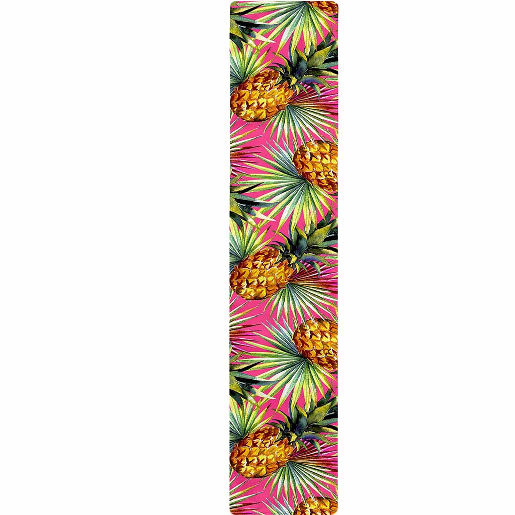Pink Watercolor Pineapple Pattern Print Table Runner