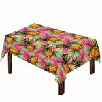 Pink Watercolor Pineapple Pattern Print Tablecloth