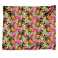 Pink Watercolor Pineapple Pattern Print Tapestry