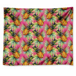 Pink Watercolor Pineapple Pattern Print Tapestry