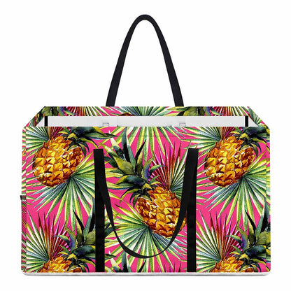 Pink Watercolor Pineapple Pattern Print Utility Tote Bag
