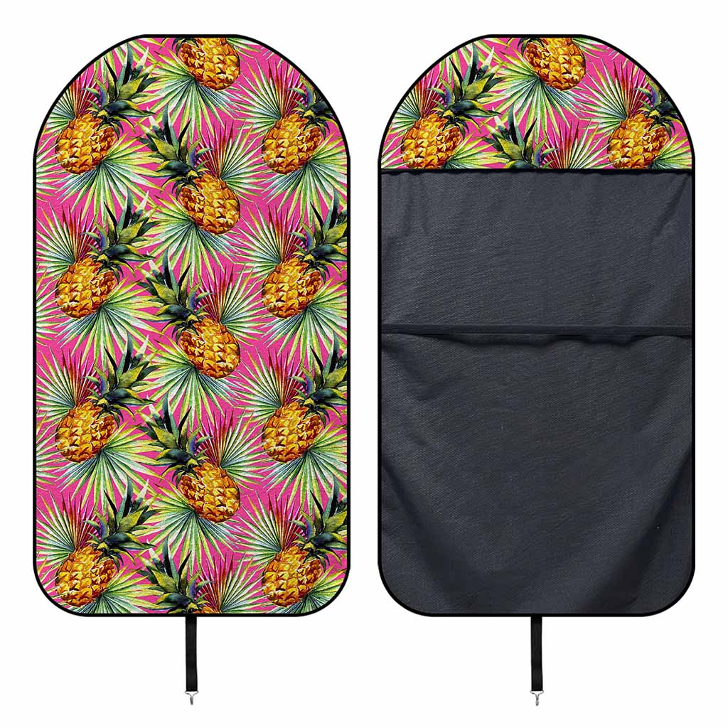 Pink Watercolor Pineapple Pattern Print Waterproof Car Seat Cover