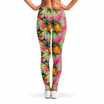 Pink Watercolor Pineapple Pattern Print Women's Leggings