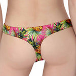 Pink Watercolor Pineapple Pattern Print Women's Thong