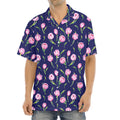 Pink Watercolor Tulip Flower Print Aloha Shirt