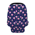 Pink Watercolor Tulip Flower Print Baby Seat Cover
