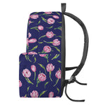 Pink Watercolor Tulip Flower Print Backpack