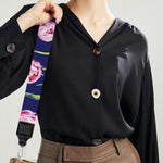 Pink Watercolor Tulip Flower Print Bag Strap