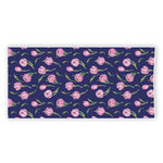 Pink Watercolor Tulip Flower Print Beach Towel