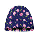 Pink Watercolor Tulip Flower Print Beanie