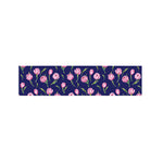 Pink Watercolor Tulip Flower Print Bed Runner