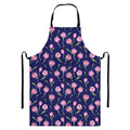Pink Watercolor Tulip Flower Print Bib Apron With Pocket