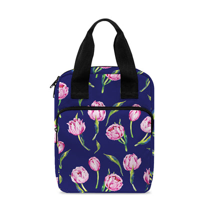 Pink Watercolor Tulip Flower Print Bible Tote Bag