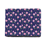 Pink Watercolor Tulip Flower Print Bifold Wallet