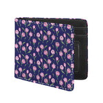 Pink Watercolor Tulip Flower Print Bifold Wallet
