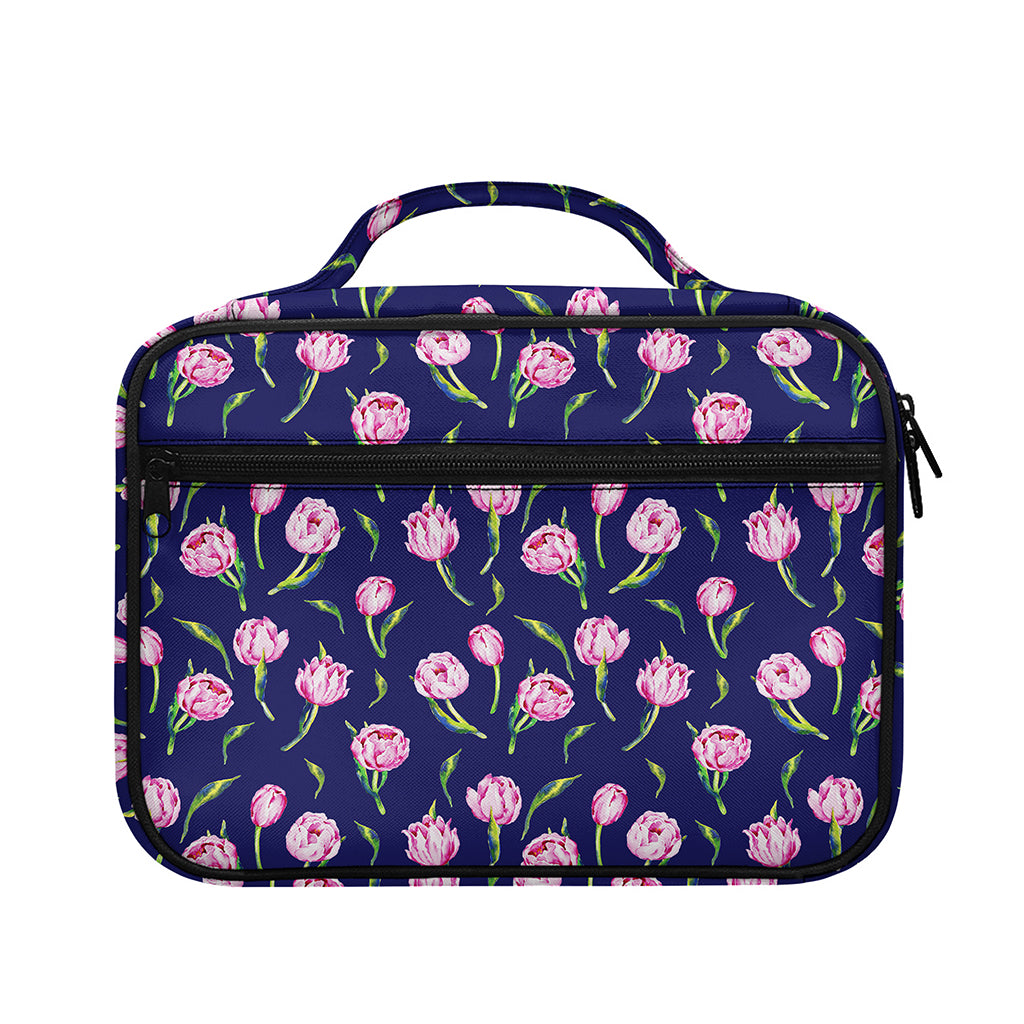 Pink Watercolor Tulip Flower Print Briefcase Bible Bag