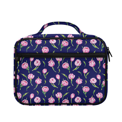 Pink Watercolor Tulip Flower Print Briefcase Bible Bag