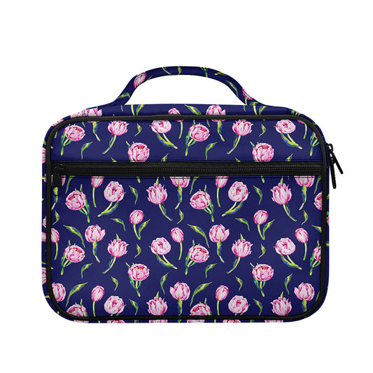 Pink Watercolor Tulip Flower Print Briefcase Bible Bag