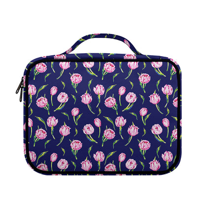 Pink Watercolor Tulip Flower Print Briefcase Bible Bag