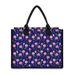 Pink Watercolor Tulip Flower Print Canvas Tote Bag