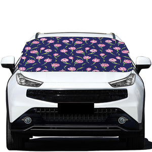 Pink Watercolor Tulip Flower Print Car Windshield Snow Cover