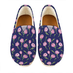 Pink Watercolor Tulip Flower Print Casual Shoes