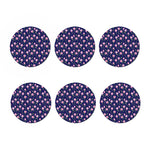 Pink Watercolor Tulip Flower Print Coaster Set