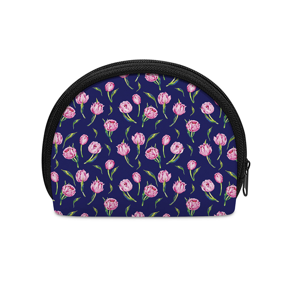 Pink Watercolor Tulip Flower Print Coin Purse