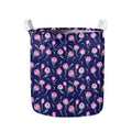 Pink Watercolor Tulip Flower Print Collapsible Laundry Basket