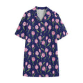 Pink Watercolor Tulip Flower Print Cotton Hawaiian Shirt