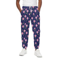 Pink Watercolor Tulip Flower Print Cotton Sweatpants