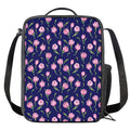 Pink Watercolor Tulip Flower Print Crossbody Lunch Bag