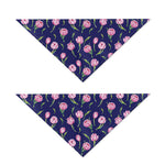 Pink Watercolor Tulip Flower Print Dog Bandana