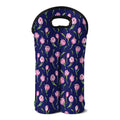 Pink Watercolor Tulip Flower Print Double Neoprene Wine Tote