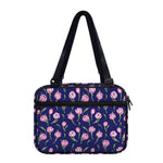 Pink Watercolor Tulip Flower Print Double Strap Bible Bag
