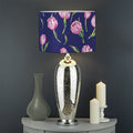 Pink Watercolor Tulip Flower Print Drum Lamp Shade