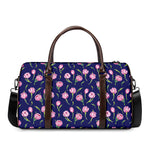 Pink Watercolor Tulip Flower Print Duffle Bag