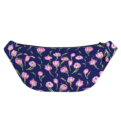 Pink Watercolor Tulip Flower Print Fanny Pack