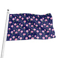 Pink Watercolor Tulip Flower Print Flag