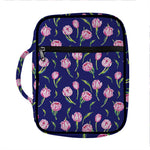 Pink Watercolor Tulip Flower Print Front Pocket Bible Bag