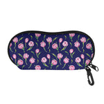 Pink Watercolor Tulip Flower Print Glasses Case