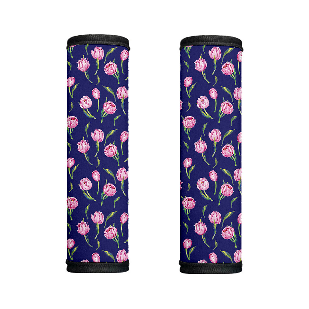 Pink Watercolor Tulip Flower Print Handle Covers