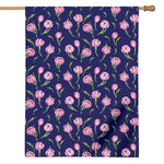 Pink Watercolor Tulip Flower Print House Flag
