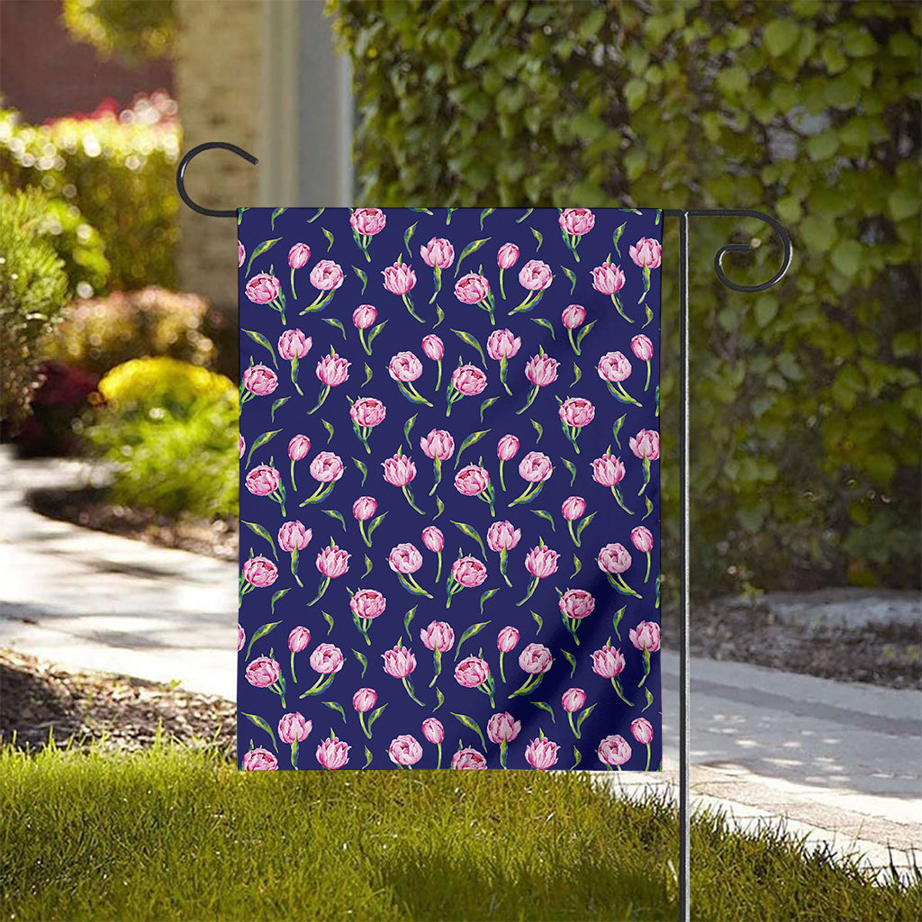 Pink Watercolor Tulip Flower Print House Flag